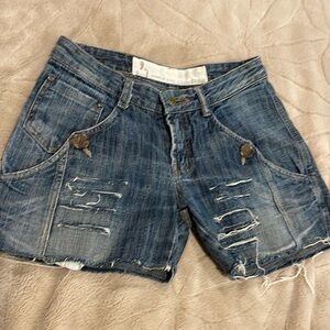 Distressed Jean Shorts by King